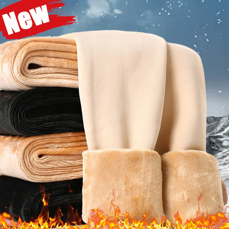 Top Trends: New Winter Plush Warm LeggingsThermal Pants Polar Pantyhose Sock Lined Pants Velvet Tights Skin Effect High Waist Wool Leggings Shoppable Styles