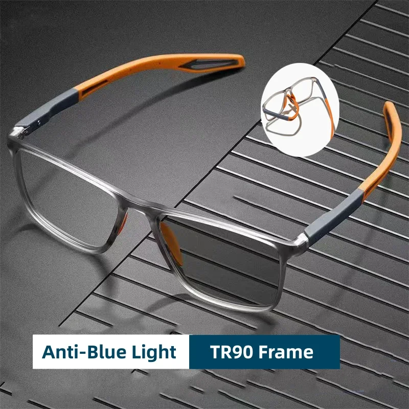 Top Trends: Luxury TR90 Sports Glasses Anti-blue Light Photochromic Myopia Glasses For Men Flexible Spring Hinge With Diopter 0 To -4.0 Shoppable Styles