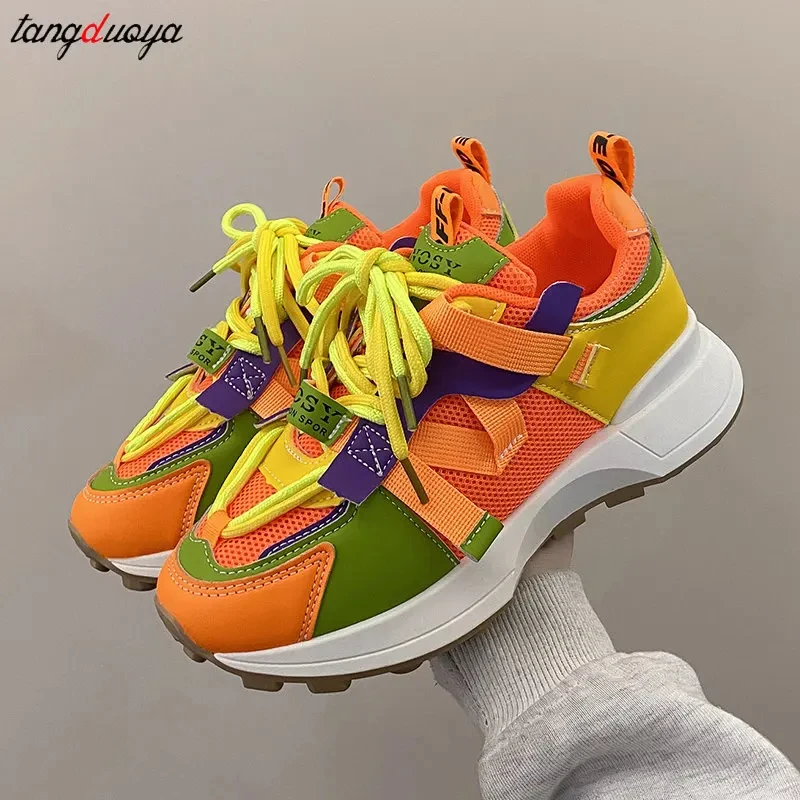 Top Trends: Women Shoes Orange Thick Sole Platform Wedge Shoes Student Sneakers Increase Height Women Walking Shoes Fashion Ladies Shoes Shoppable Styles