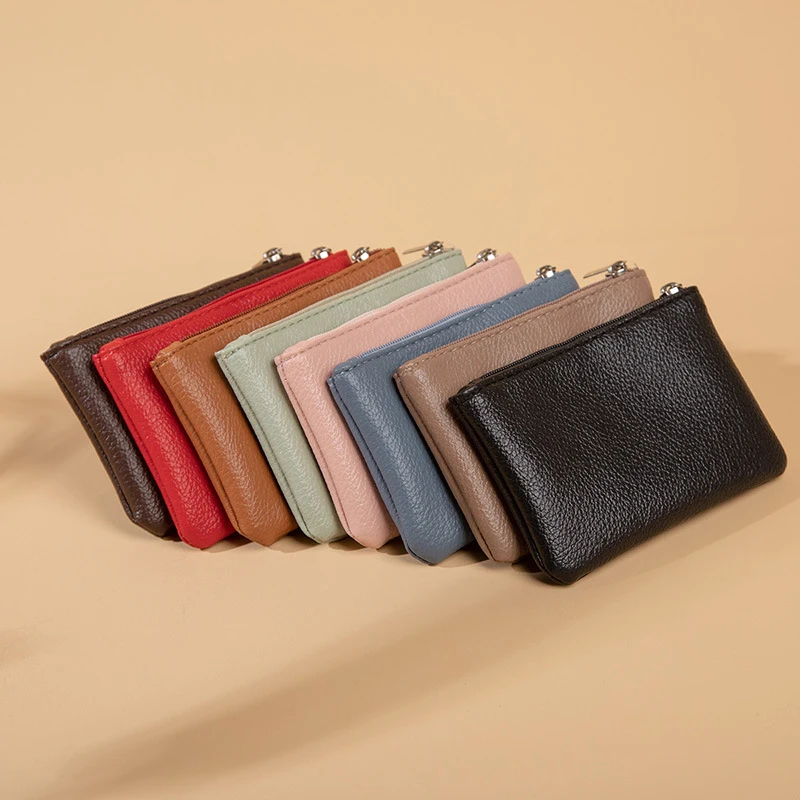 Top Trends: New PU Leather Coin Purse Fashion Retro Small Money Bags Solid Color Mini Zipper Card Wallet Multifunctional Coin Purses Wallets Shoppable Styles