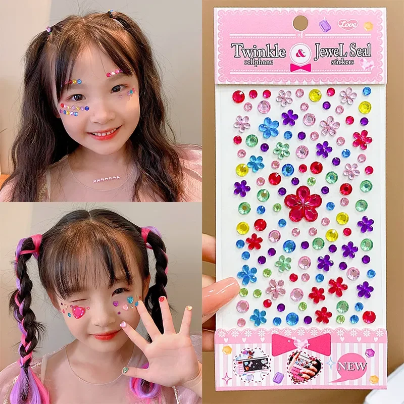 Top Trends: New Stickers On The Face Rhinestone Makeup Bright Face Art Sticker Children's Temporary Tattoo Rhinestone For Strasse Makeup Shoppable Styles