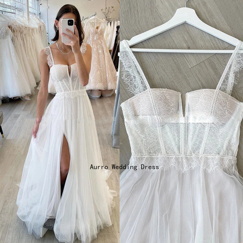 Top Trends: Simple Wedding Dresses Sweetheart Boho Long Wedding Gowns Sexy Side Split Tulle Elegant Bride Dress Vestidos De Novia Shoppable Styles