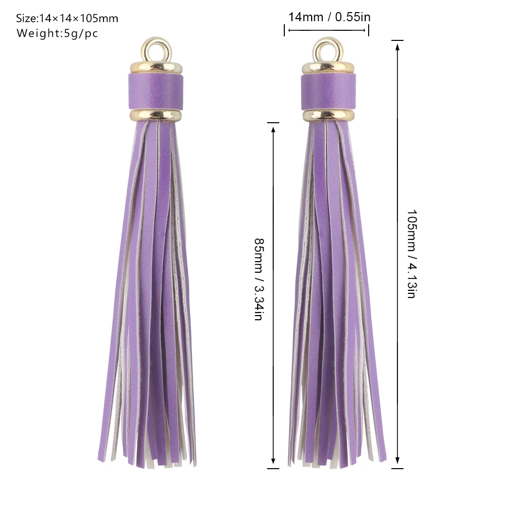 Top Trends: 4pcs 85mm Leather Tassel Key Chain Hand Bag Hanging Pendant Ornaments Gift Keyring Jewelry Diy Decoration Bag Tassel Accessories Shoppable Styles - Image 2