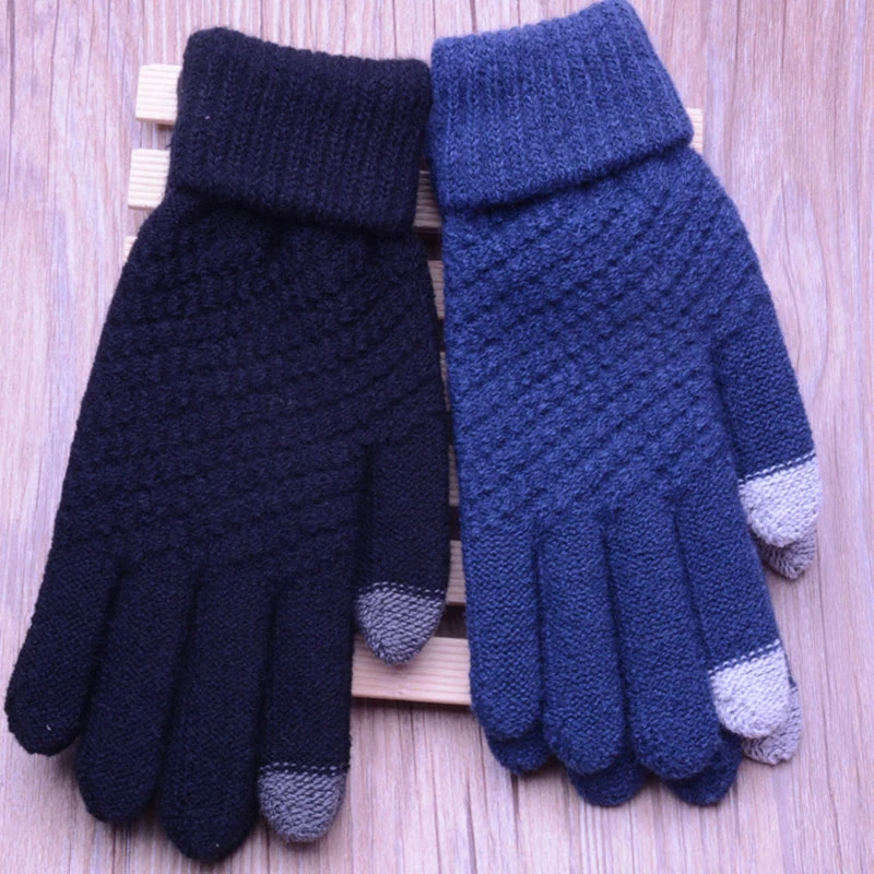 Top Trends: Winter Warm Knitted Gloves Mobile Phone Touch Screen Knitted Gloves Winter Thick Warm Adult Gloves For Men Women Shoppable Styles - Image 6