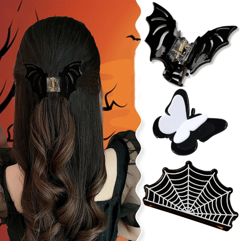 Top Trends: Ncmama Halloween Bat Hair Claw Clips For Women Girl Funny Hair Crab Shark Clip Butterfly Hairpin Lady Headdress Hair Accessories Shoppable Styles