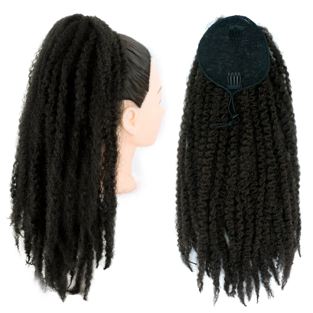 Top Trends: Synthetic Marley Twist Braids Ponytail Drawstring Braiding Afro Kinky Curly Pony Tail Clip In Hair Ponytail Extension For Women Shoppable Styles - Image 2