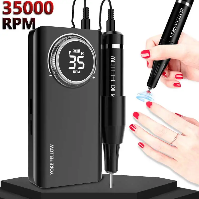 Top Trends: 35000RPM Nail Drill Machine With HD LCD Display Rechargeable Nail Master For Manicure Portable Nail Drill Milling Machine Shoppable Styles