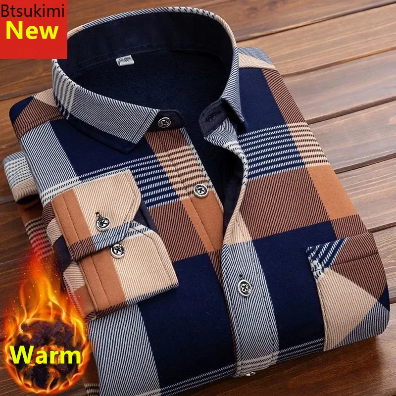 Top Trends: 2024 Men's Autumn Winter Casual Long Sleeve Plaid Shirt Thick Warm Men's Casual High Quality Soft Large Size Warm Shirt Tops 4XL Shoppable Styles