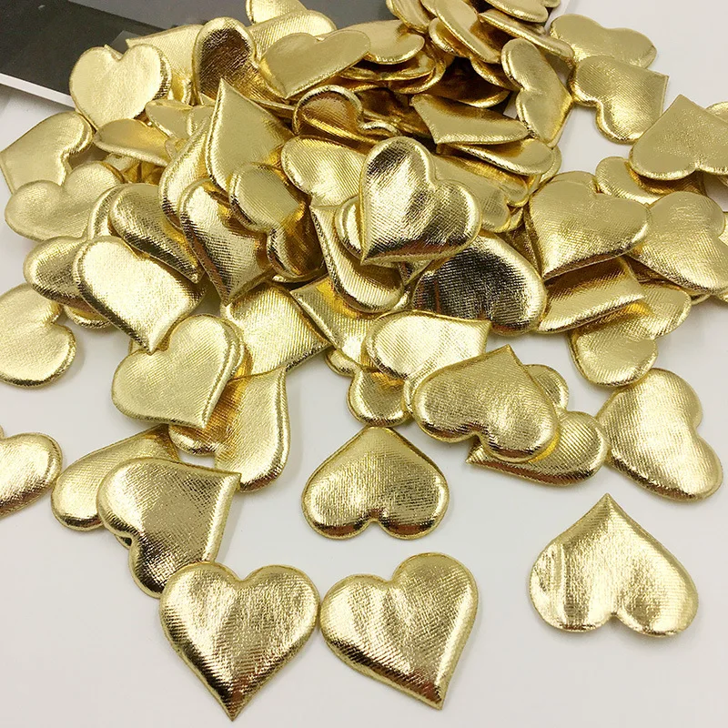 Top Trends: 100pcs / bag 3.5cm Gold Heart Shape Sponge Home Decoration Rose Petals Bridal Wedding Party Accessories Shoppable Styles