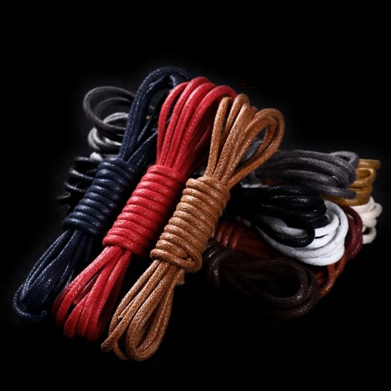 Top Trends: 1Pair Waxed Cotton Round Shoe Laces Leather Shoes Lace Waterproof ShoeLaces Men Martin Boots Shoelace Shoestring Shoppable Styles