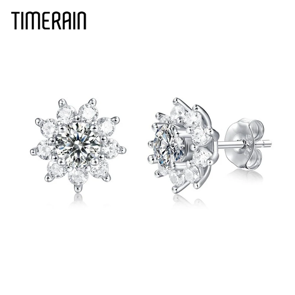 Top Trends: Luxury 0.5ct 5mm Flower Real Moissanite Earrings For Women 925 Sterling Silver Wedding Fine Jewelry For Women&#039;s Gift Wholesale Shoppable Styles