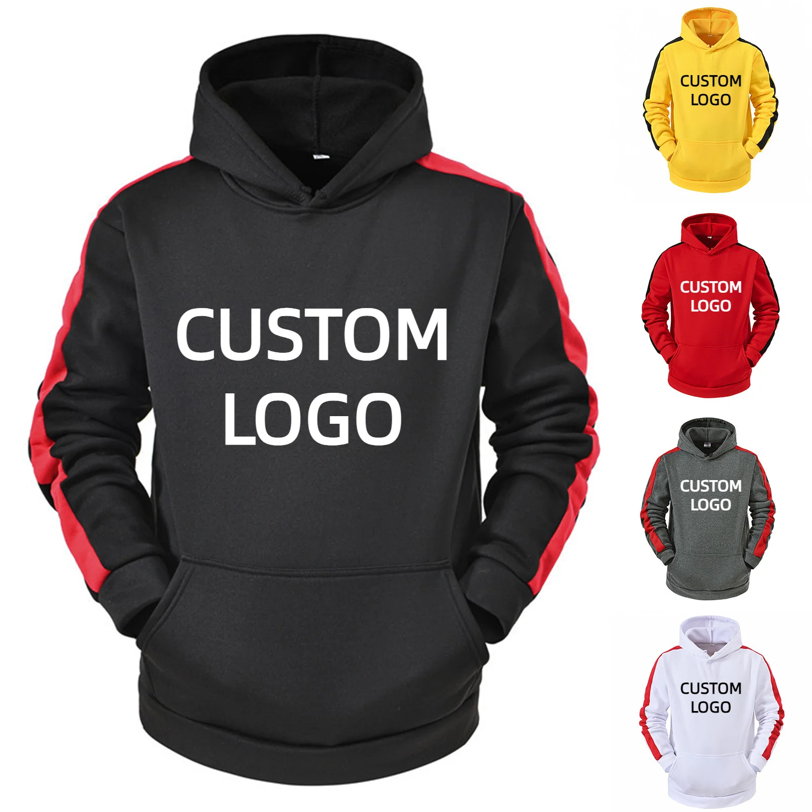 Top Trends: Custom Logo Men&#039;s Hooded Sweatshirt Autumn Winter Fashion Long Sleeve Jacket Casual Sports Streetwear DIY Male Hoodies S-4XL Shoppable Styles