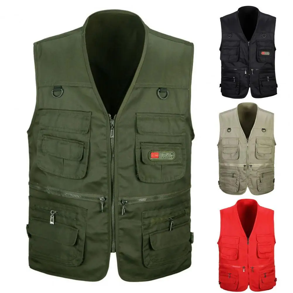 Top Trends: Men Cotton Multi Pocket Vest Summer New Male Casual Thin Sleeveless Jacket With Many Pockets Mens Photographer Baggy Waistcoat Shoppable Styles