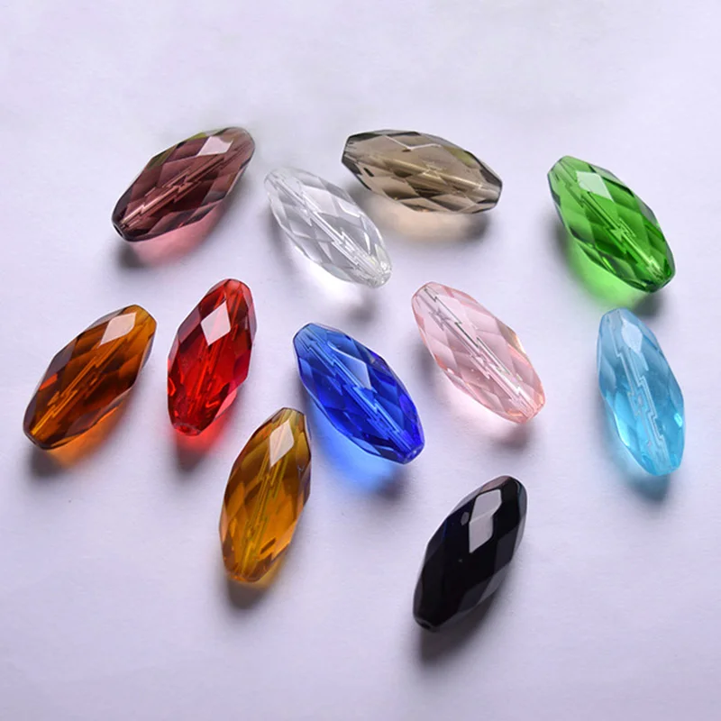 Top Trends: 5pcs 30mm X 14mm Oval Faceted Glossy Crystal Glass Loose Beads For Jewelry Making DIY Crafts Findings Shoppable Styles