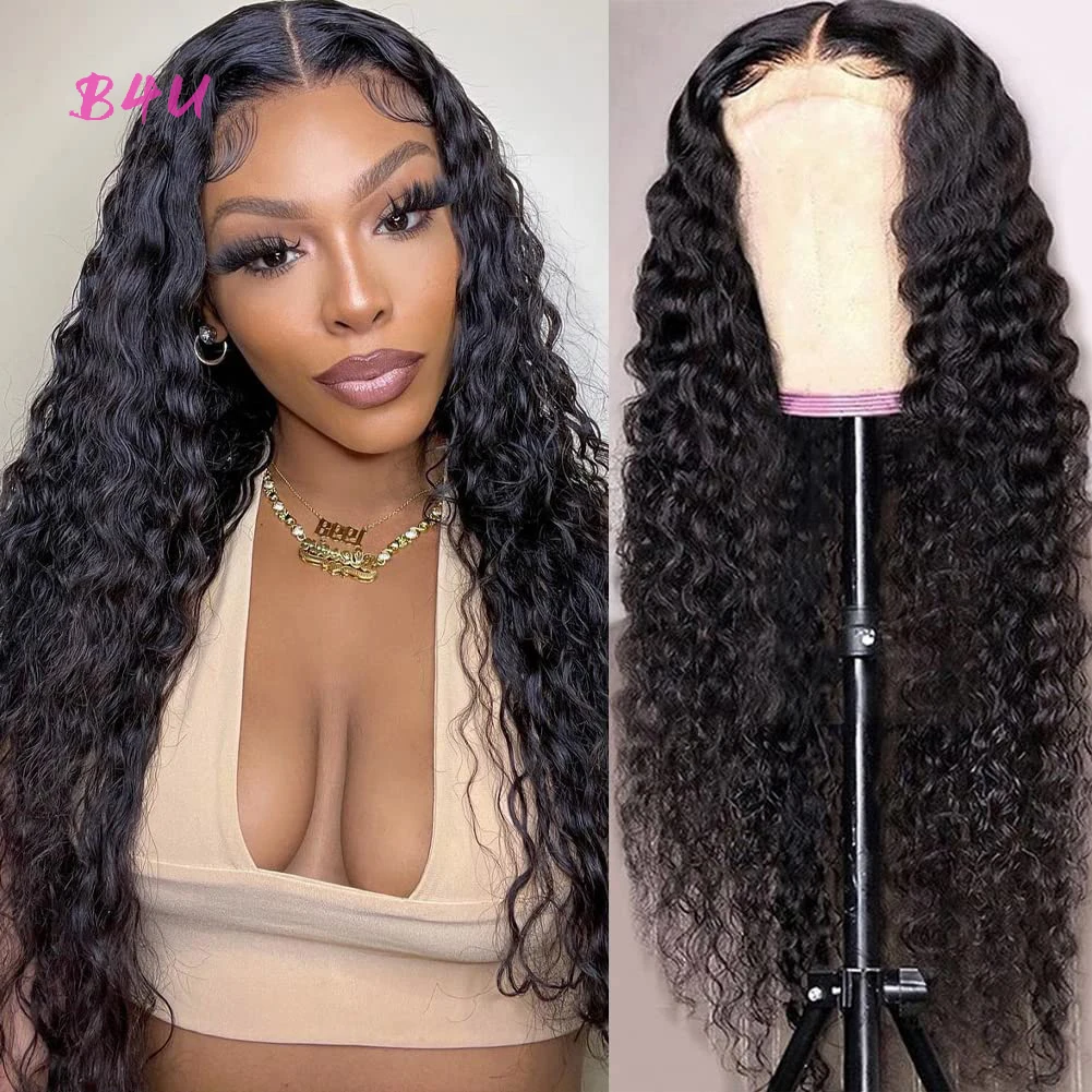 Top Trends: B4U HAIR Deep Wave Lace Front Human Hair Wigs Brazilian Wig Deep Wave Lace Front Wig Natural Hair Curly Lace Closure Wig Shoppable Styles