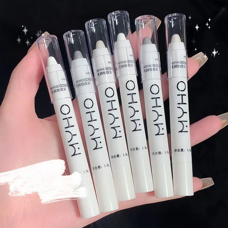 Top Trends: Pearlescent White Lying Silkworm Highlighter Pen Waterproof Pearl Sliver Brighten Eyes Glitter Matte Eyeshadow Stick Face Makeup Shoppable Styles - Image 5