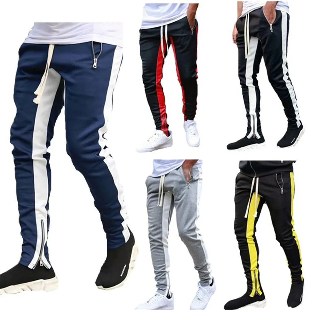 Top Trends: Asian Size New Long Leg Zipper Men&#039;s Casual Sports Pants Running Pants Double Pocket Zipper Jogging Pants Shoppable Styles