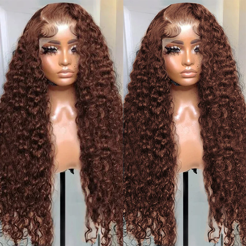 Top Trends: Deep Wave Frontal Wig 13x6 Hd Lace 30 Inch Chocolate Brown 13x4 Curly Lace Front Human Hair Water Wave Brazilian Wigs For Women Shoppable Styles