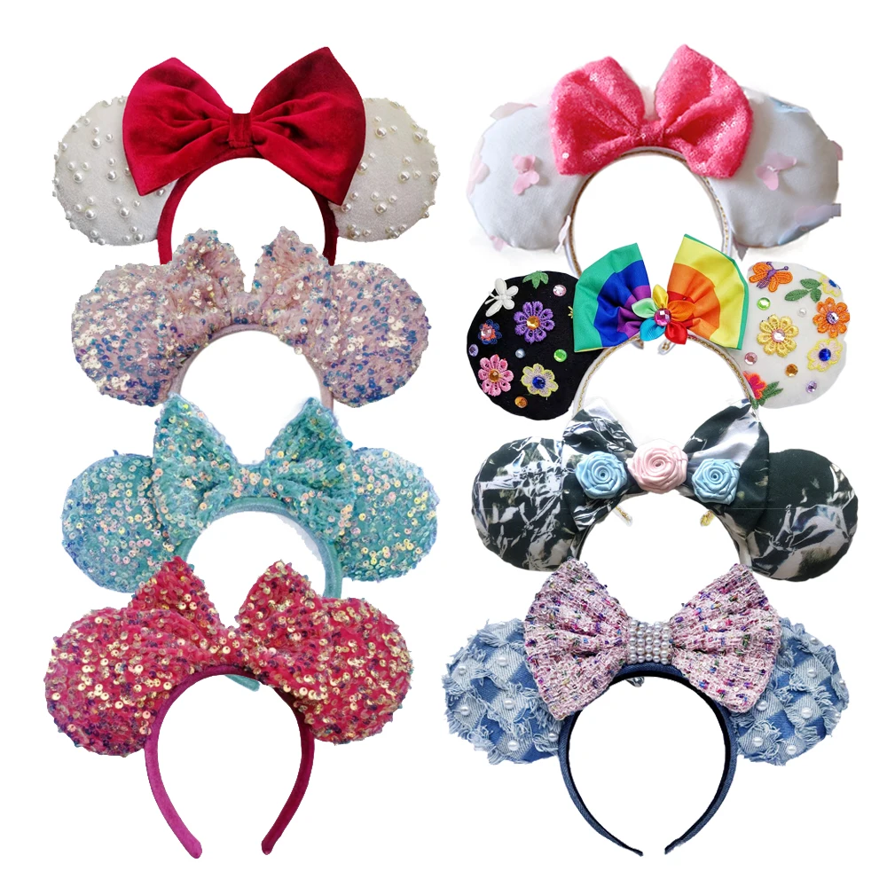 Top Trends: Mickey Mouse Ear Headband Wedding Dress Bow Wave Point Minnie Headband EARS COSTUME Headband Cosplay Plush Adult / Kids Gift Shoppable Styles