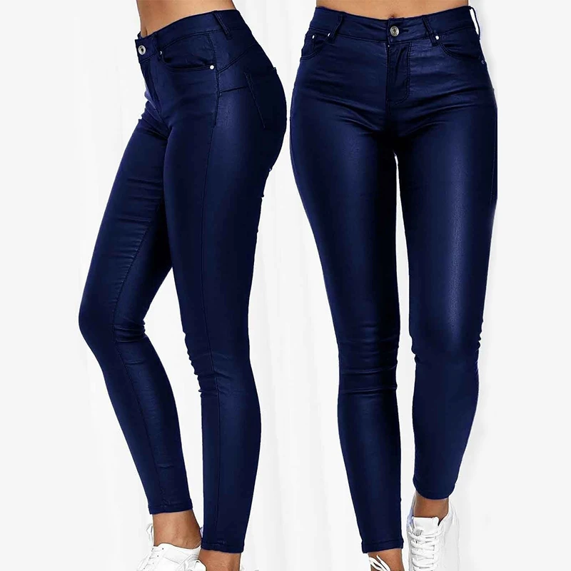 Top Trends: Women PU Leather Pants Black Sexy Stretch Bodycon Trousers Women High Waist Long Casual Pencil Pants Plus Size S-3XL Shoppable Styles - Image 5