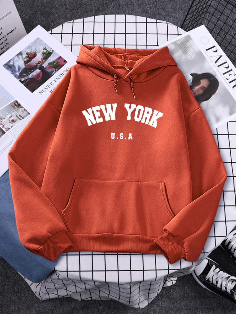 Top Trends: New York City Usa Printed Women Sweatshirt Oversize Pocket Street Pullover All-math Simple Sportswear Soft Casual Female Hoodies Shoppable Styles - Image 3