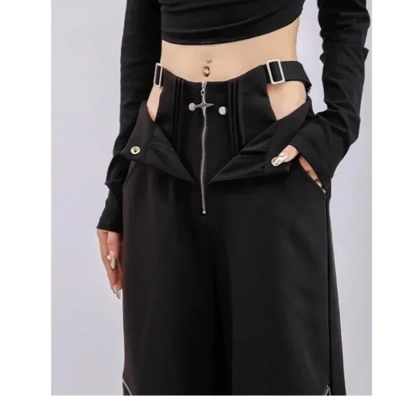 Top Trends: Deeptown Black Y2k Gothic Cargo Pants For Women Gyaru Oversized Vintage Baddies Streetwear Trousers Coquette Harajuku Techwear Shoppable Styles