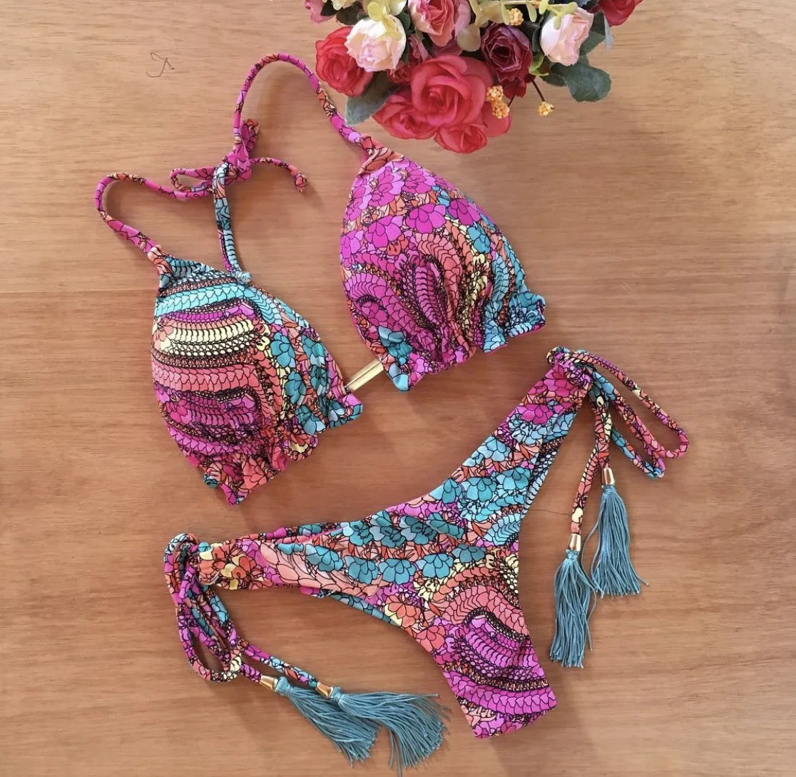 Top Trends: Women's Printed Bikini Beach Holiday Trio Shoppable Styles