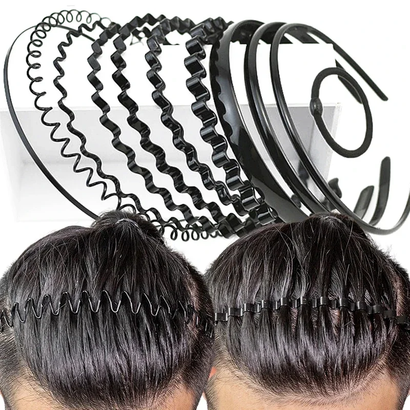 Top Trends: 6pcs Fashion Wave Mens Women Unisex Black Wavy Hair Head Hoop Band Sports Headband Hairband Headwear Hair Accessories Gifts Shoppable Styles