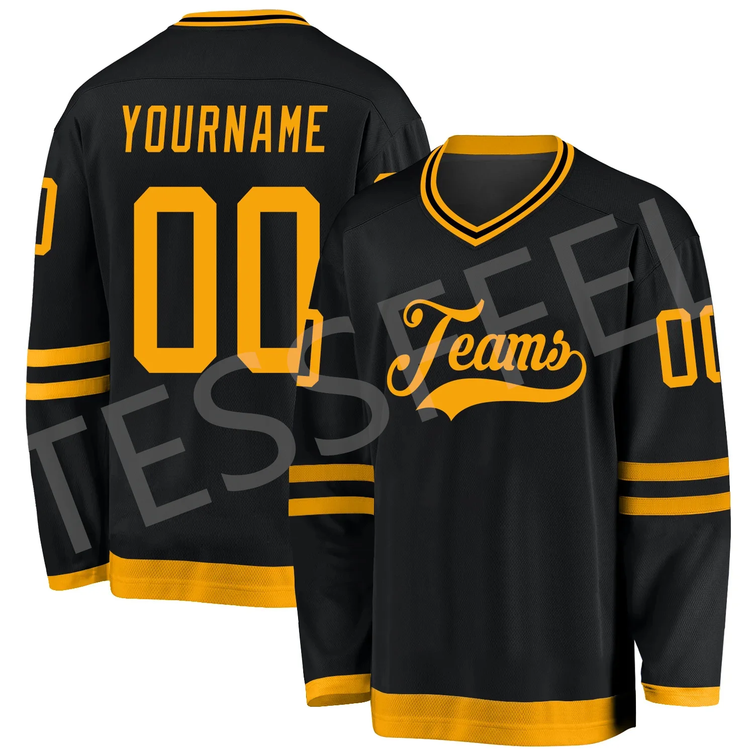 Top Trends: Drop Shipping Custom Name Hockey Jersey Suits Team Logo Tracksuit V-Neck Long Sleeves Retro 3DPrint Pullover Harajuku Casual X5 Shoppable Styles - Image 5