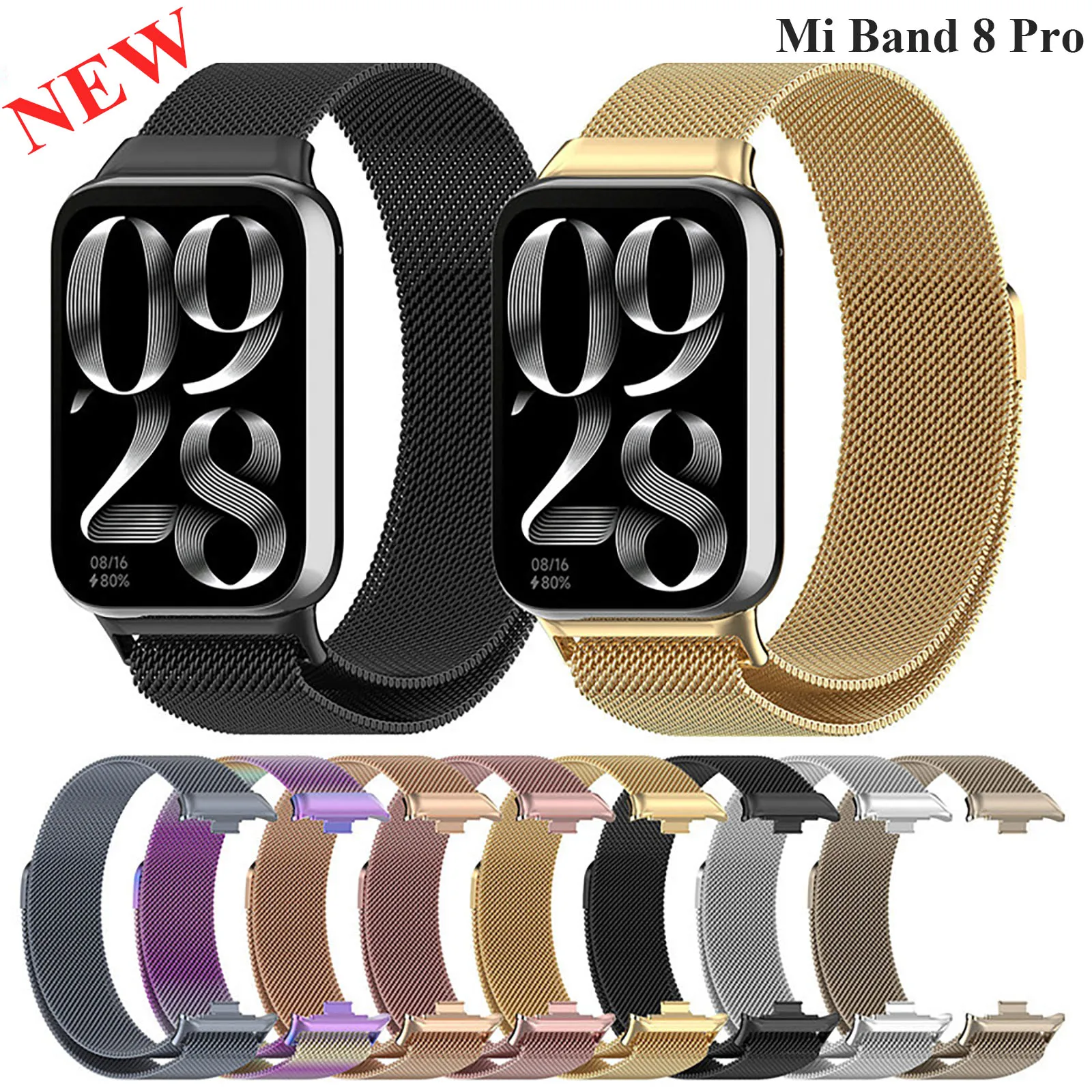 Top Trends: Metal Strap For Xiaomi Mi Band 8 Pro Milan Magnetic Samrt Wristband Stainless Steel Replacement Bracelet For Mi Band 8Pro Strap Shoppable Styles