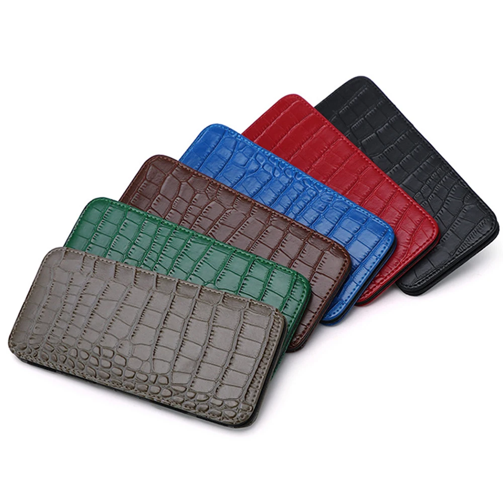 Top Trends: Long Crocodile Print Money Clip Women'S Multicard Slot Pu Leather Card Case Travel Document Organization Solid Color Men Wallets Shoppable Styles