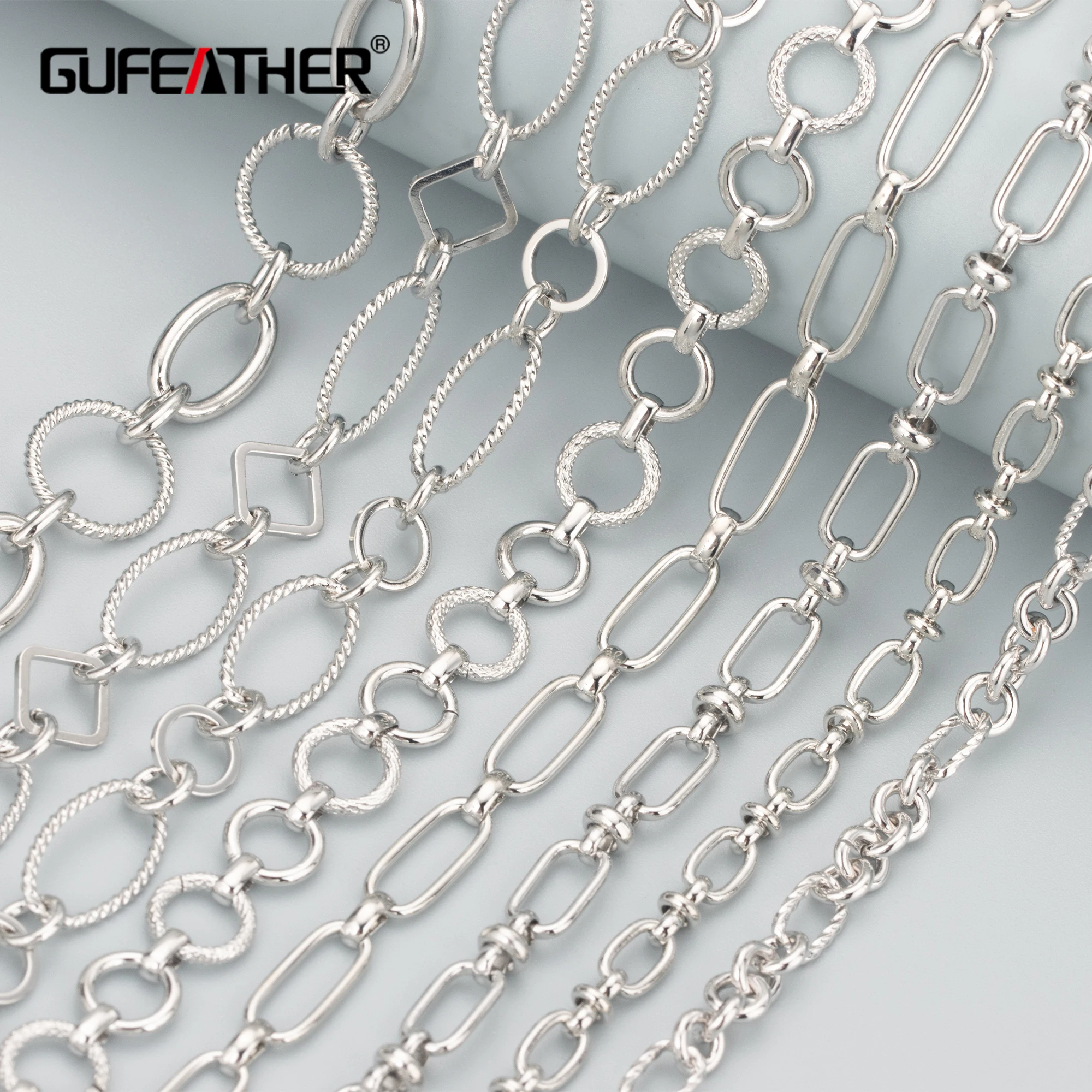 Top Trends: GUFEATHER C61, jewelry Accessories, copper Chain, rhodium Plated, pass REACH, nickel Free, diy Chain Necklace, jewelry Making, 1m / lot Shoppable Styles