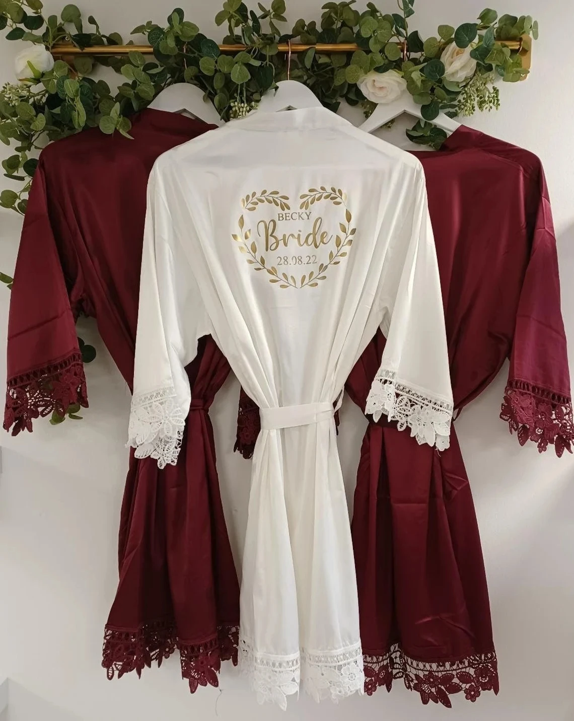 Top Trends: Personalised Bridesmaid Robes Bridesmaid Gifts Satin Bride Robe Lace Bridal Robes Wedding Party Bridal Robe Bride To Be Robes Shoppable Styles