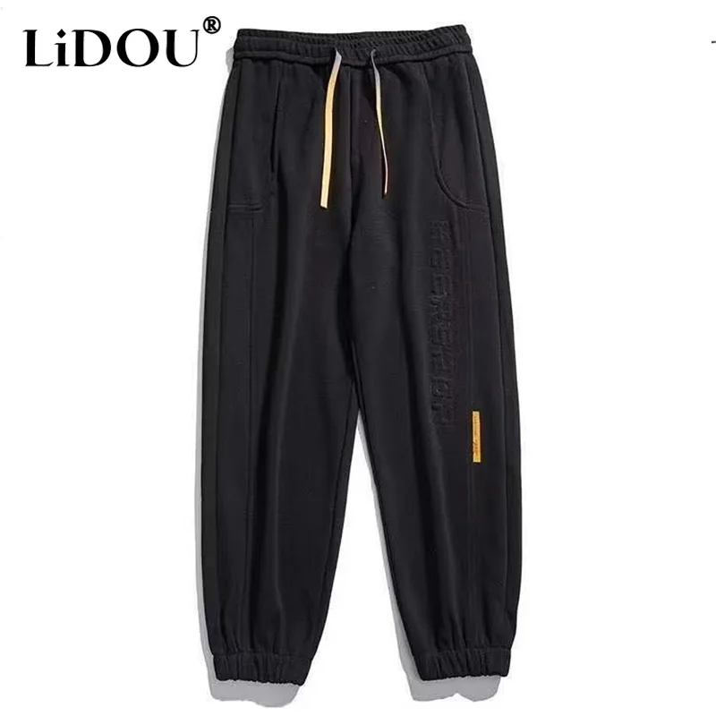 Top Trends: 2023 New Korean Fashion Autumn Pants Men Sports Chic Solid Color Safari Creative Loose Casual Hipster Neutral Street Trousers Shoppable Styles