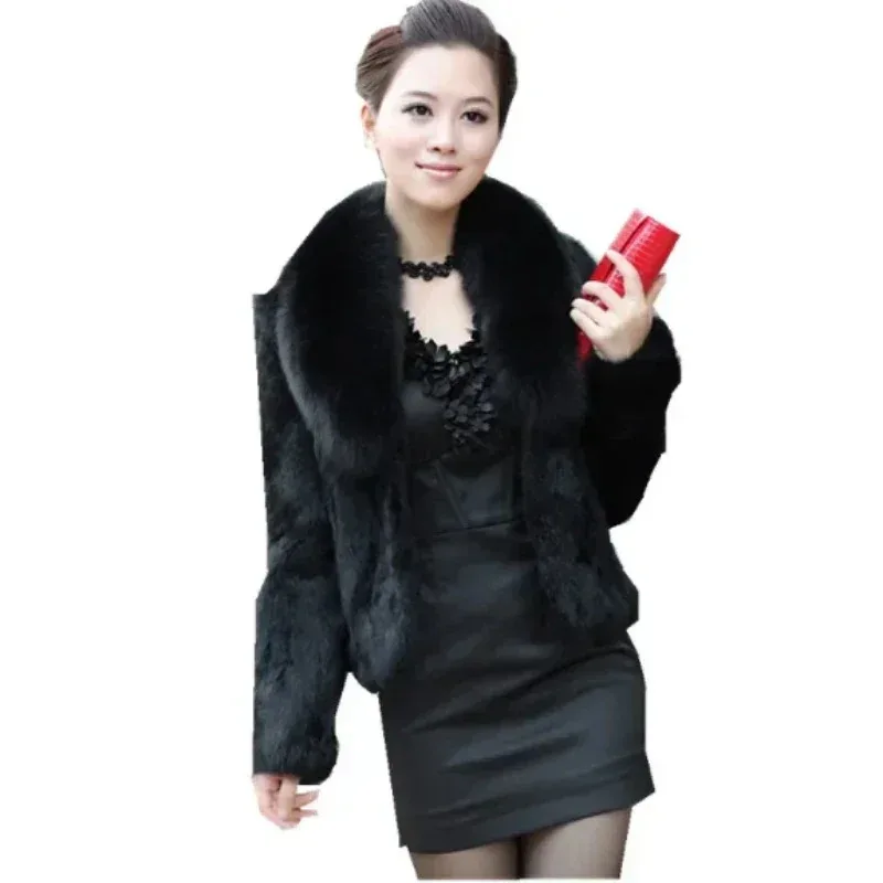 Top Trends: Red Black Raccoon Fur Collar Imitation Fur Pu Fur Short Slim Fit Coat Sheep Skin Leather Jacket Women 2023 Indie Coat Jackets Shoppable Styles - Image 6