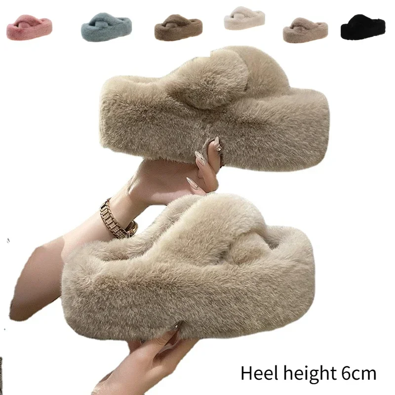 Top Trends: Woman Furry Ladies Faux Fur Luxury Fluffy Plush Slipper House Soft Fuzzy Girl Platform Indoor Flat Casual Sabot Round Toe Winter Shoppable Styles