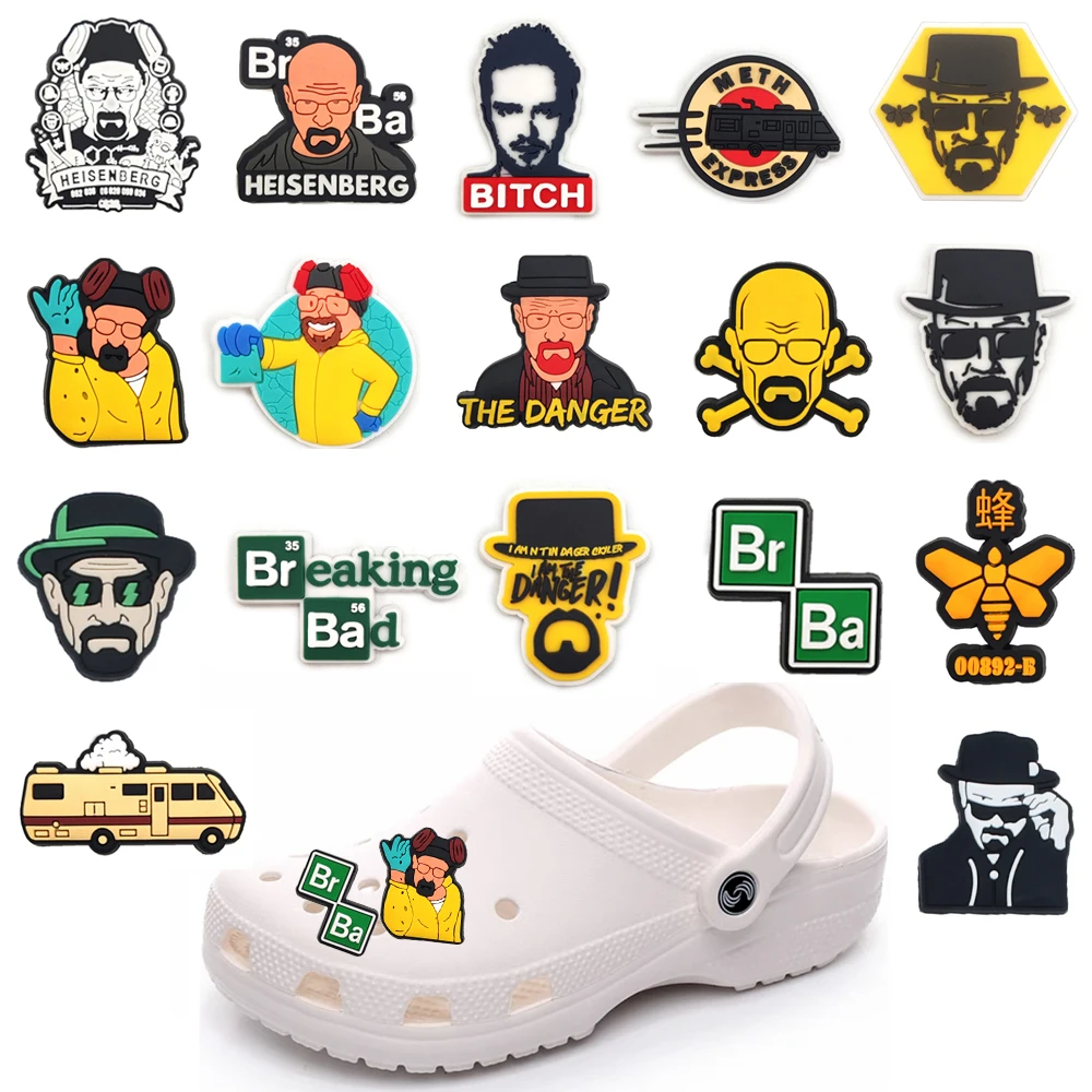 Top Trends: Classic Hot TV Series Breaking Bad PVC Shoe Charms Sandals Shoes Decorations Accessories For Clog Garden Buckle Boys Party Gifts Shoppable Styles