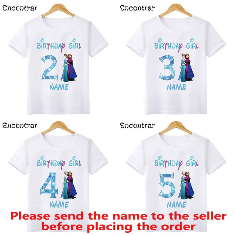 Top Trends: Disney Princess Frozen Elsa Anna Birthday Girl T-shirt Kids Clothes 1 2 3 4 5 6 7 8 9 Years Girls T Shirt Children&#039;s Clothing Shoppable Styles