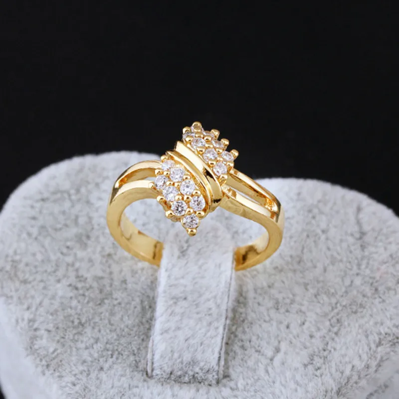 Top Trends: 100% 14K Gold Diamond Charm Lady Rings For Women Bohemia Engagement Irregular Aros Mujer Oreja 14 K Gold Jewelry Shoppable Styles