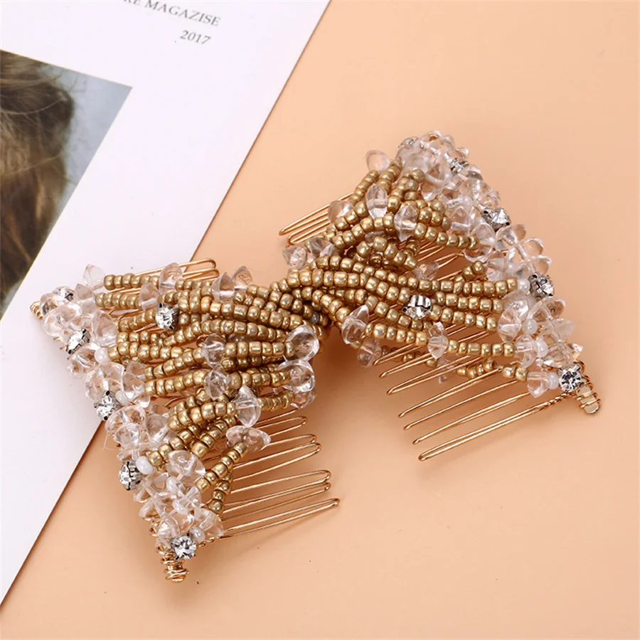 Top Trends: 2023 New Fashion Professional Hair Comb Ladies Magic Beads Elasticity Double Bead String Clamp Hairpin Hairstyle Styling Tool Shoppable Styles