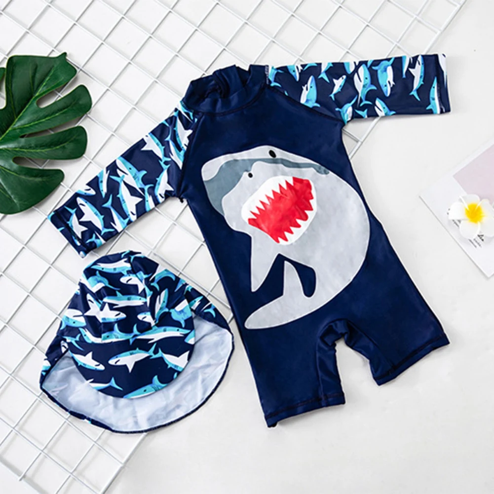 Top Trends: UPF 50+ Baby Boys Swimsuit One Piece Toddlers Zipper Bathing Suit Swimwear With Hat Rash Guard Surfing Suit Shoppable Styles