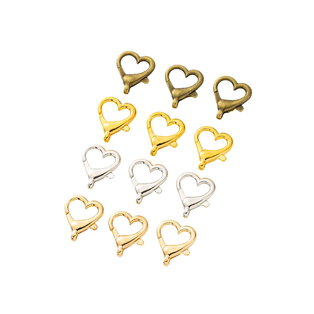 Top Trends: 10Pcs Metal Heart Lobster Clasp Hook Clip Buckle Spring Snap DIY Keychain Jewelry Making Bag Pendant Connector Accessories Shoppable Styles