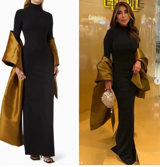 Top Trends: Saudi Arabia Women Evening Dresses Color Beaded Prom Dresses Mermaid Ruffle O-neck Long Sleeves Formal Occasion Party Gowns Shoppable Styles