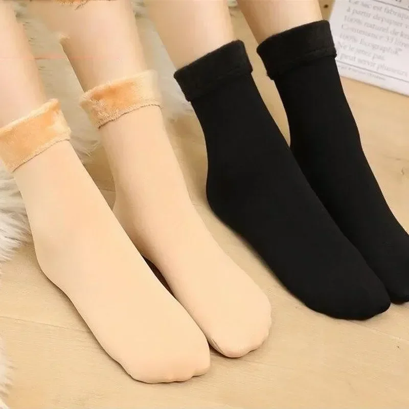 Top Trends: New Women Winter Thicken Warm Short Socks Thermal Cashmere Wool Socks Nylon Snow Velvet Boots Home Floor Calcetines Mujer Shoppable Styles - Image 4