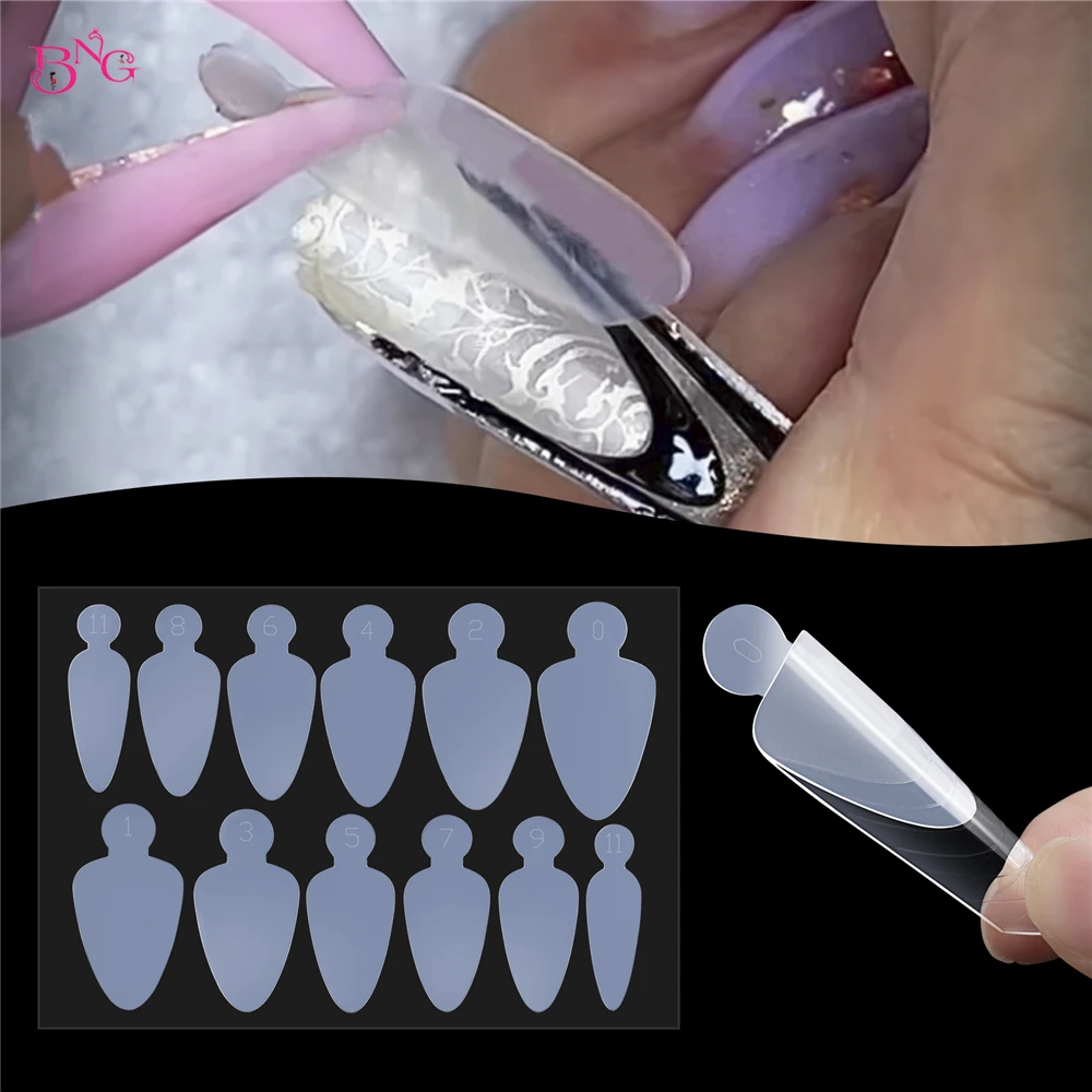 Top Trends: BNG 24pcs Duet System Dual Forms 9 Styles French Tip Nail Stickers Dual Sticker Silicone Mold Reusable Pads Nail Art DIY Tools Shoppable Styles