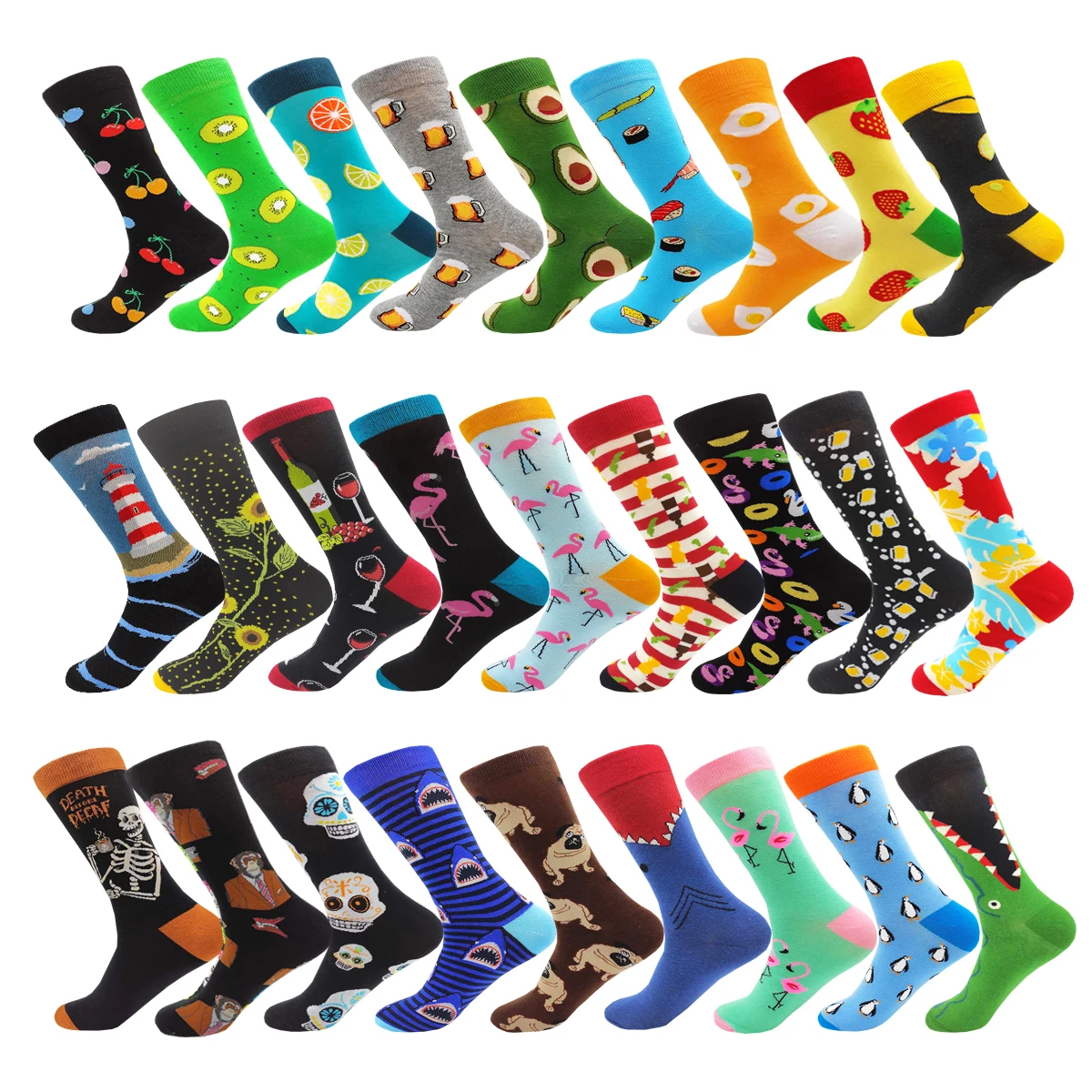 Top Trends: Novelty Fashion Harajuku Kawaii Cotton Women&amp;mens Socks Cute Flamingo Banana Egg Beer Animal Printed Happy Funny Socks Size38-46 Shoppable Styles