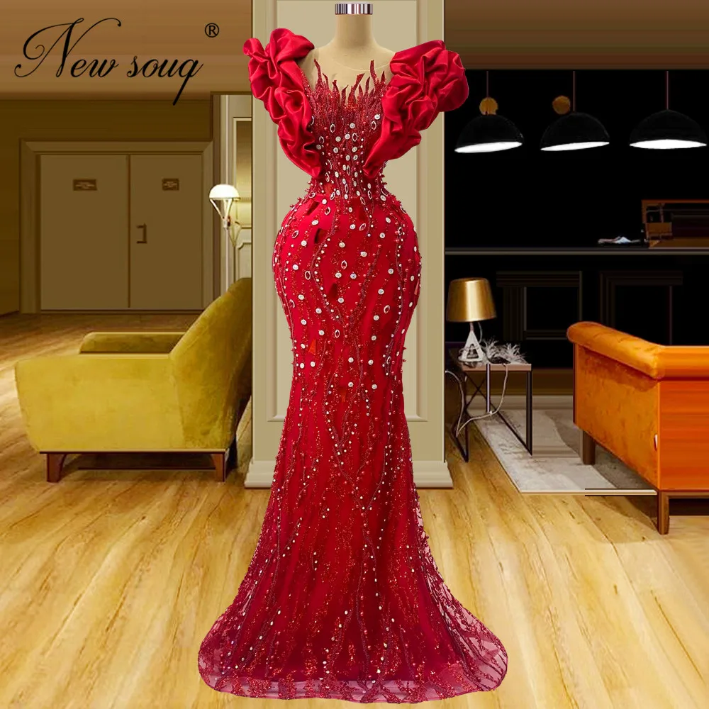 Top Trends: Luxury Beaded Evening Dress New Fashion Valentine's Day Prom Dress Custom Made Mermaid Long Party Celebrity Dress Robes Du Soir Shoppable Styles