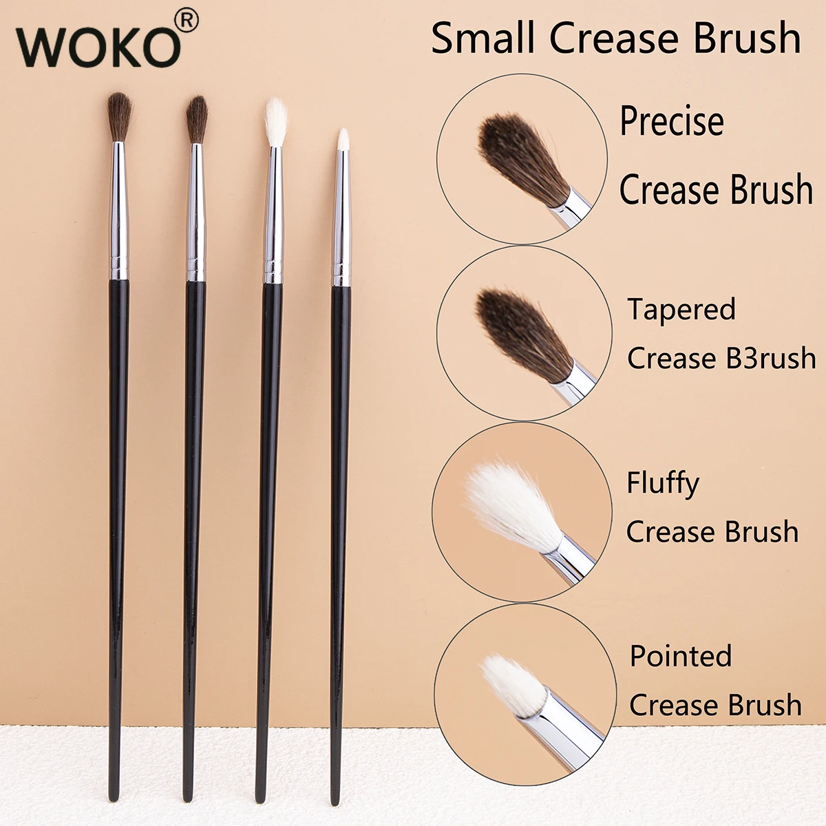 Top Trends: Small Crease Brush Fluffy Goat Hair / Horse Hair Precise Tapered Crease Makeup Tool Mini Pointed Eyeshadow Blending Makeup Brush Shoppable Styles