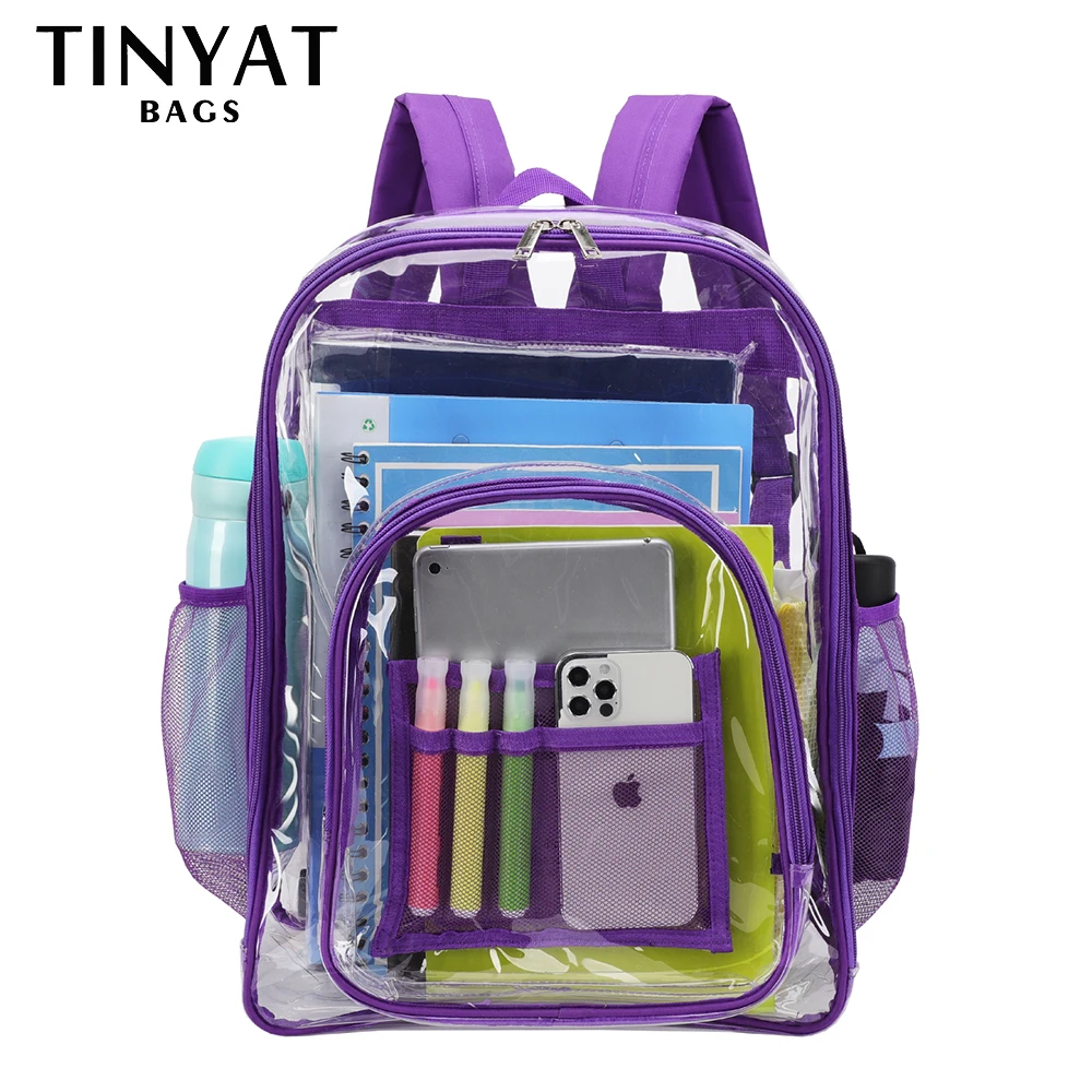 Top Trends: TINYAT Transparent Women Backpack Clear School Backpack Waterproof Travel Large School Bags Teenage Shoulder Bag Fashion Mochila Shoppable Styles