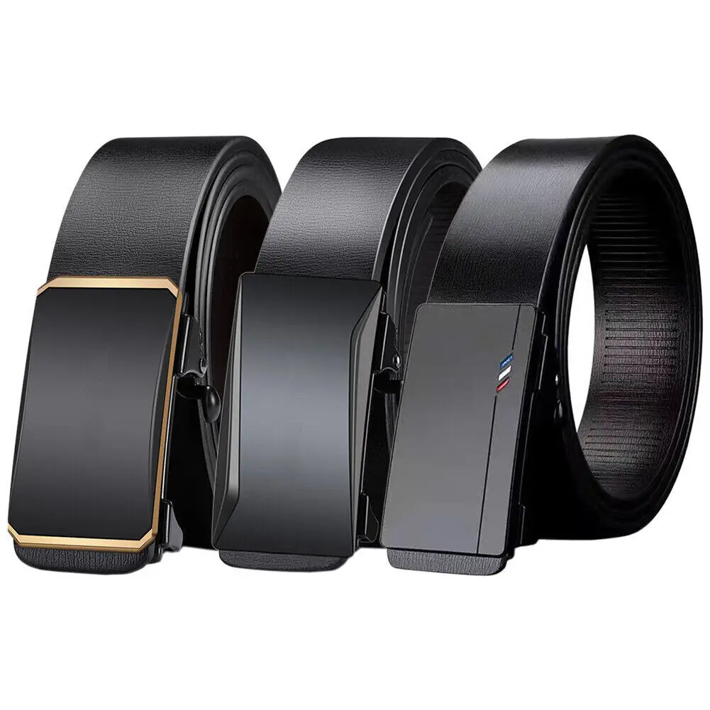 Top Trends: Men's Leather Belts Premium Quality Adjustable Automatic Buckle Waistbands Fashionable All-Match Business Formal Wear Belt Shoppable Styles